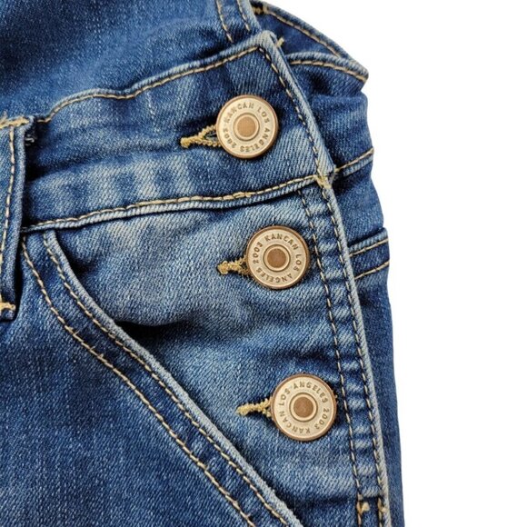 KanCan Bib Overalls Size XL Distressed Ripped Knees Adjustable Straps Pockets - Picture 5 of 14